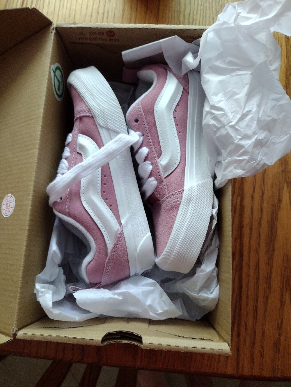 Vans Pink and White Kids Sneakers